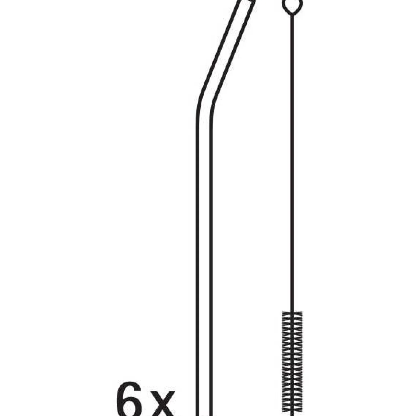 WMF Barzubehör|BaricTrinkhalm-Set aus Cromargan®, 24 cm, 6-teilig plus Reinigungsbürste