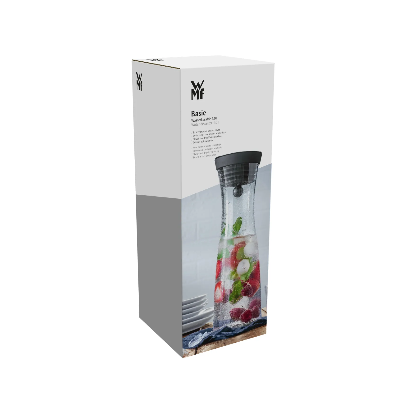 WMF Karaffen & Dekanter|Basic Wasserkaraffe, 1 l, Edelstahl