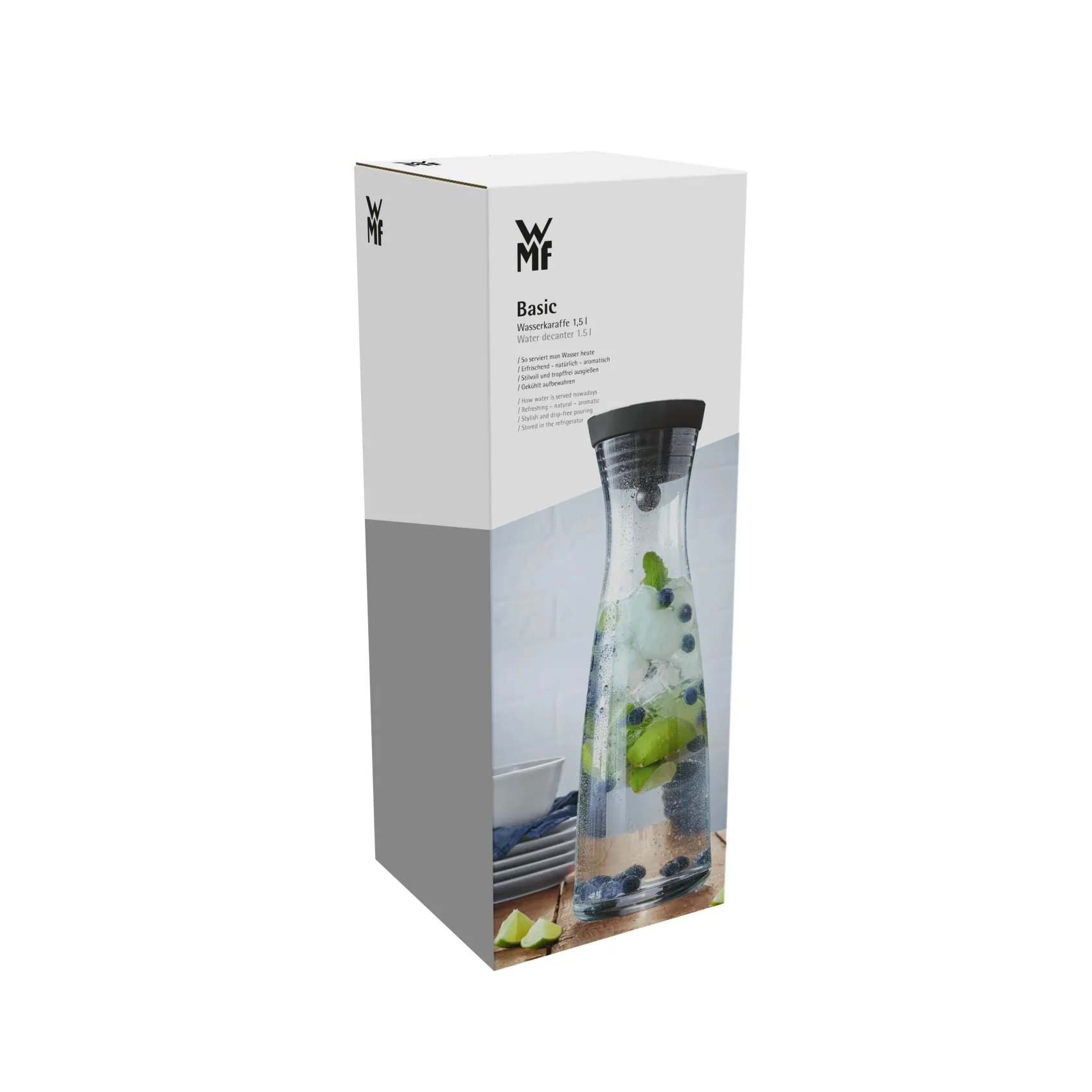 WMF Karaffen & Dekanter|Basic Wasserkaraffe, 1,5 l, Schwarz