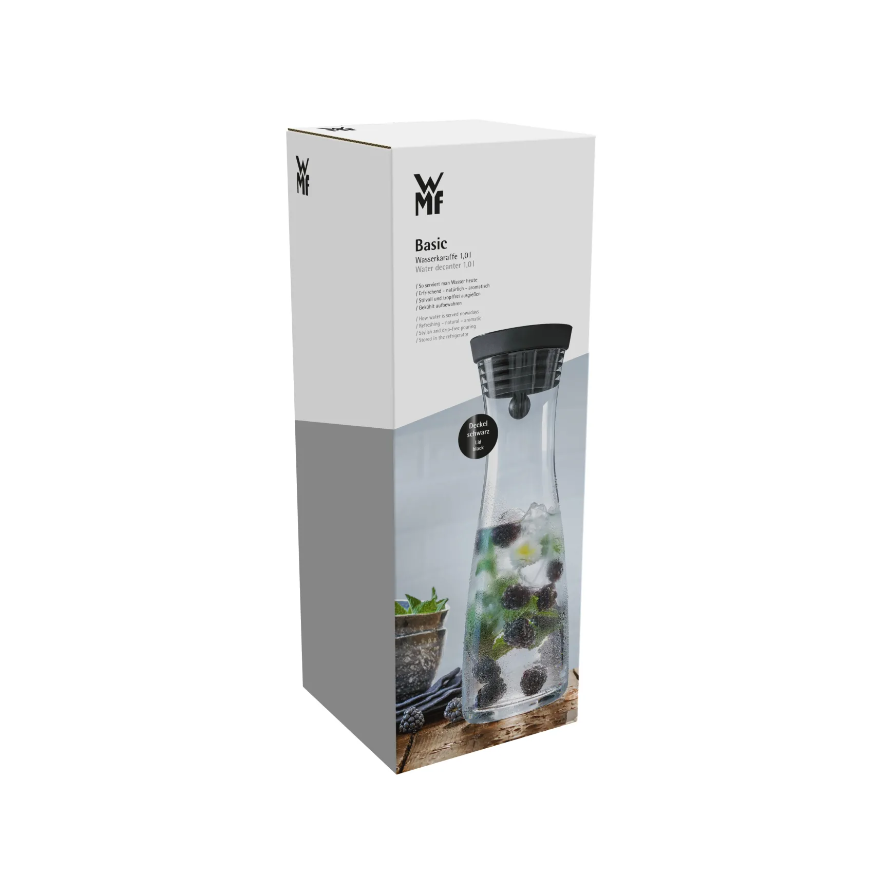 WMF Karaffen & Dekanter|Basic Wasserkaraffe, 1 l, Schwarz