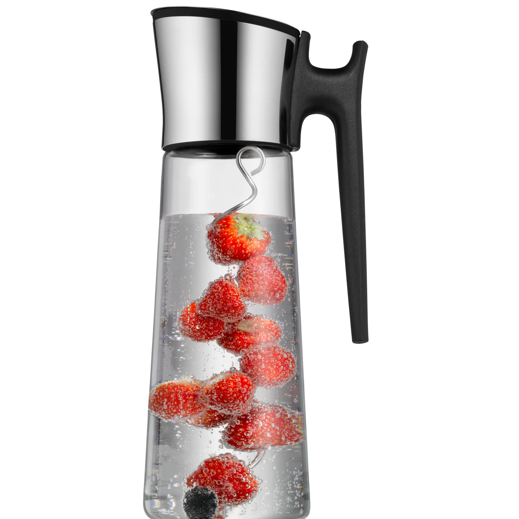 WMF Karaffen & Dekanter|Basic Wasserkaraffe mit Griff, 1,5 l, Schwarz