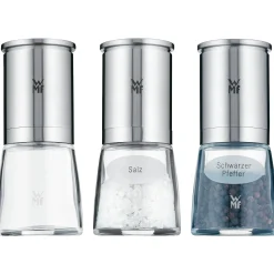 WMF Salz- & Pfeffermühlen|Gewürzmühlen|De Luxe Gewürzmühlen-Set, 3-teilig