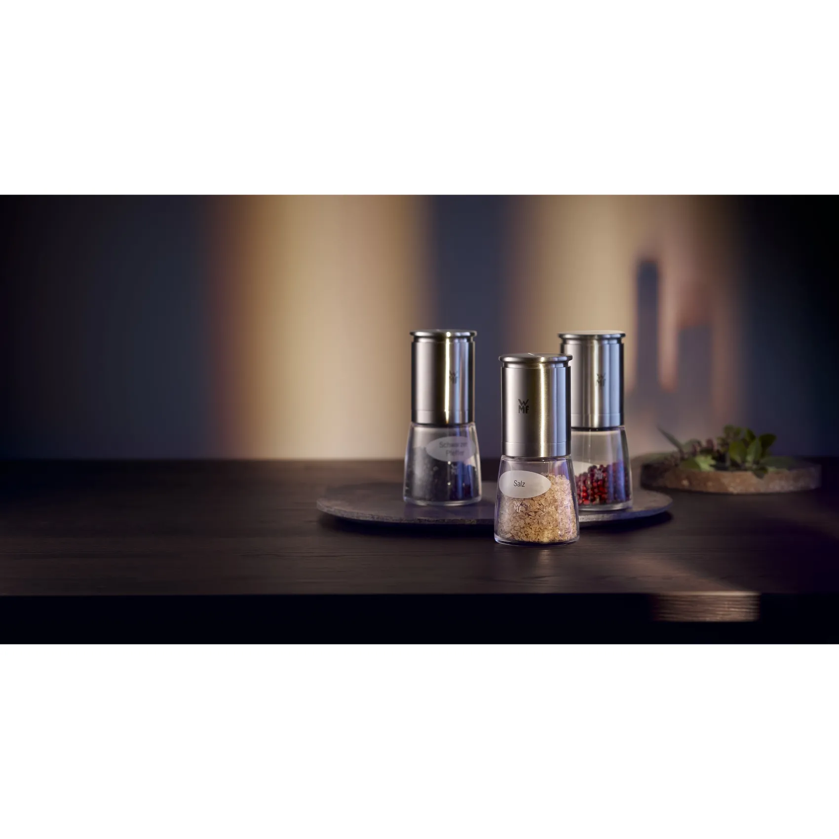 WMF Salz- & Pfeffermühlen|Gewürzmühlen|De Luxe Gewürzmühlen-Set, 3-teilig