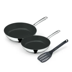 WMF Küchenutensilien|Induktionspfannen|Devil Bratpfannen-Set, 3-teilig, 24 cm + 28 cm + Pfannenwender