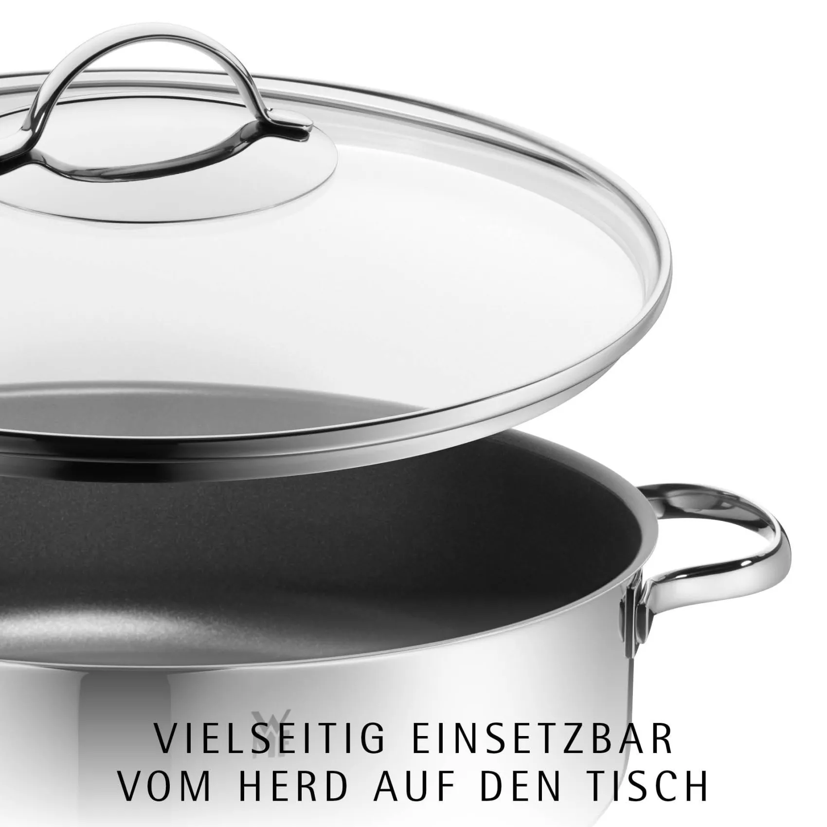 WMF Schmorpfannen|Pfannen Mit Deckel|Devil Servier-Schmorpfanne mit Glasdeckel, 28 cm