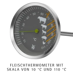 WMF Bräter & Schmortöpfe|Extrabräter mit Metalldeckel, Drahteinsatz und Fleischthermometer