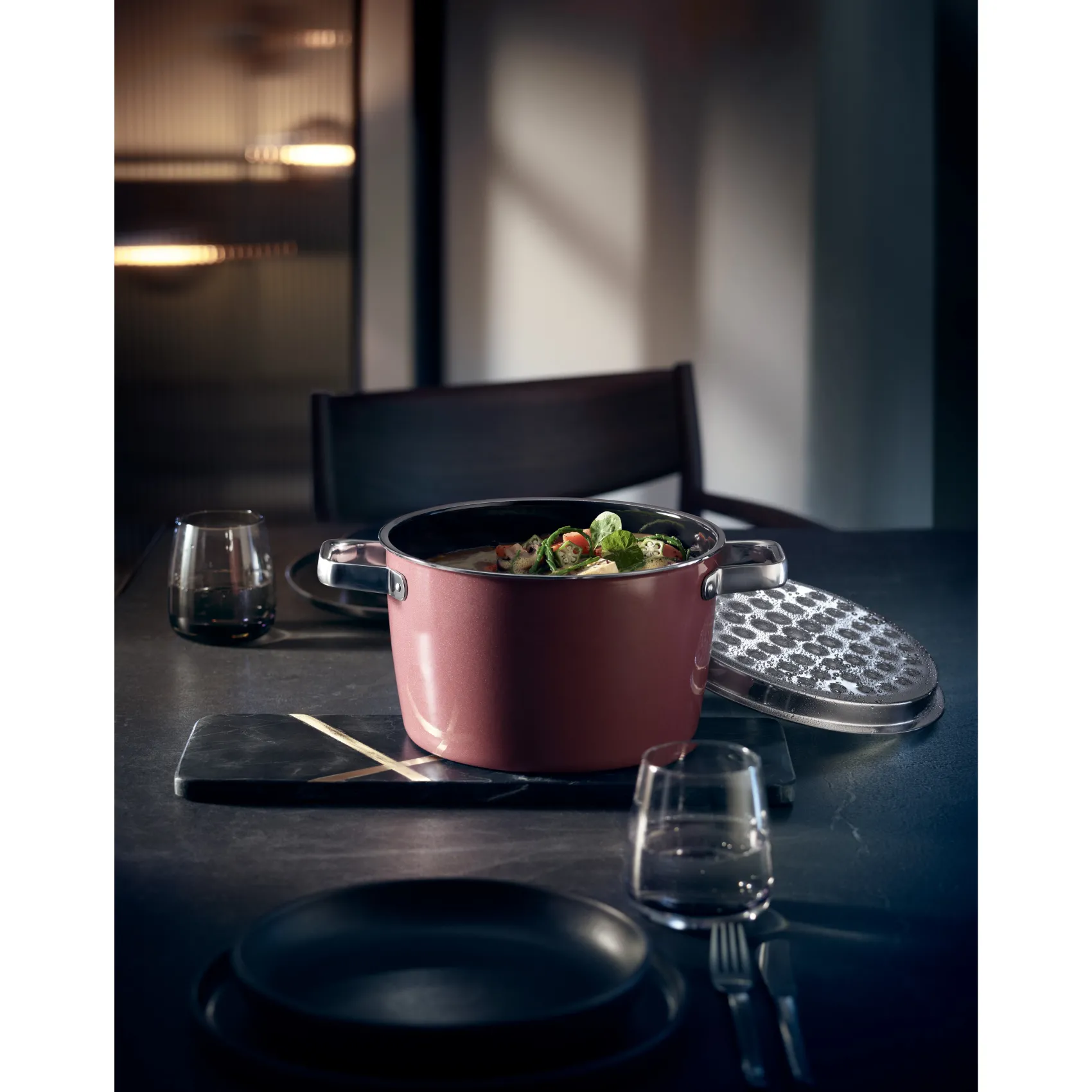 WMF Bratentöpfe|Fusiontec Aromatic Bratentopf, 22 cm, Rose Quartz