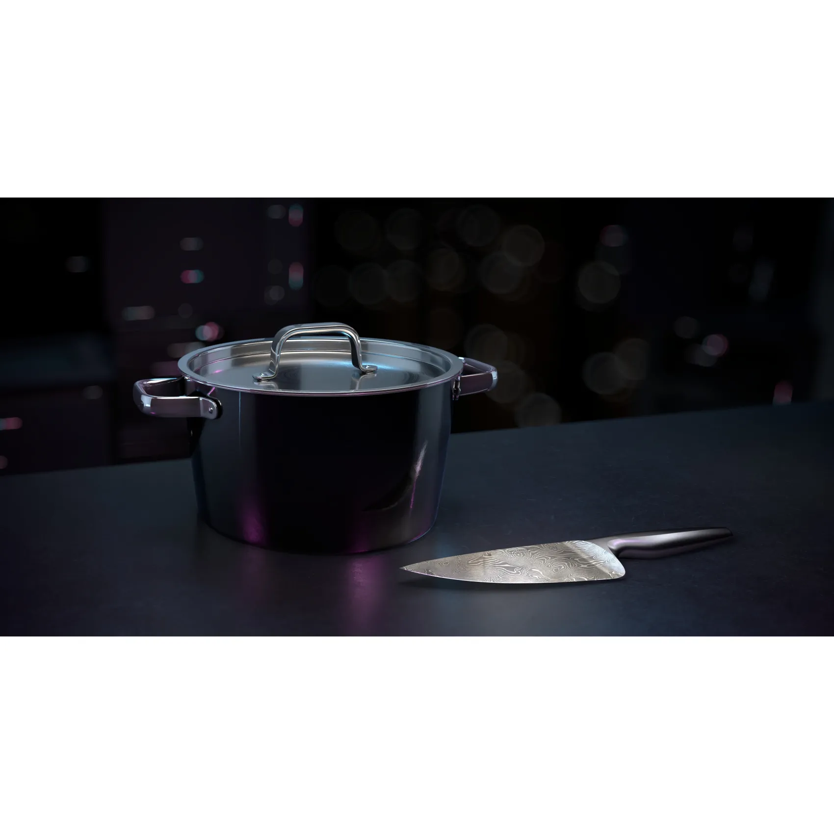 WMF Kochtöpfe|Induktionstöpfe|Fusiontec Aromatic Kochtopf, 22 cm, Schwarz