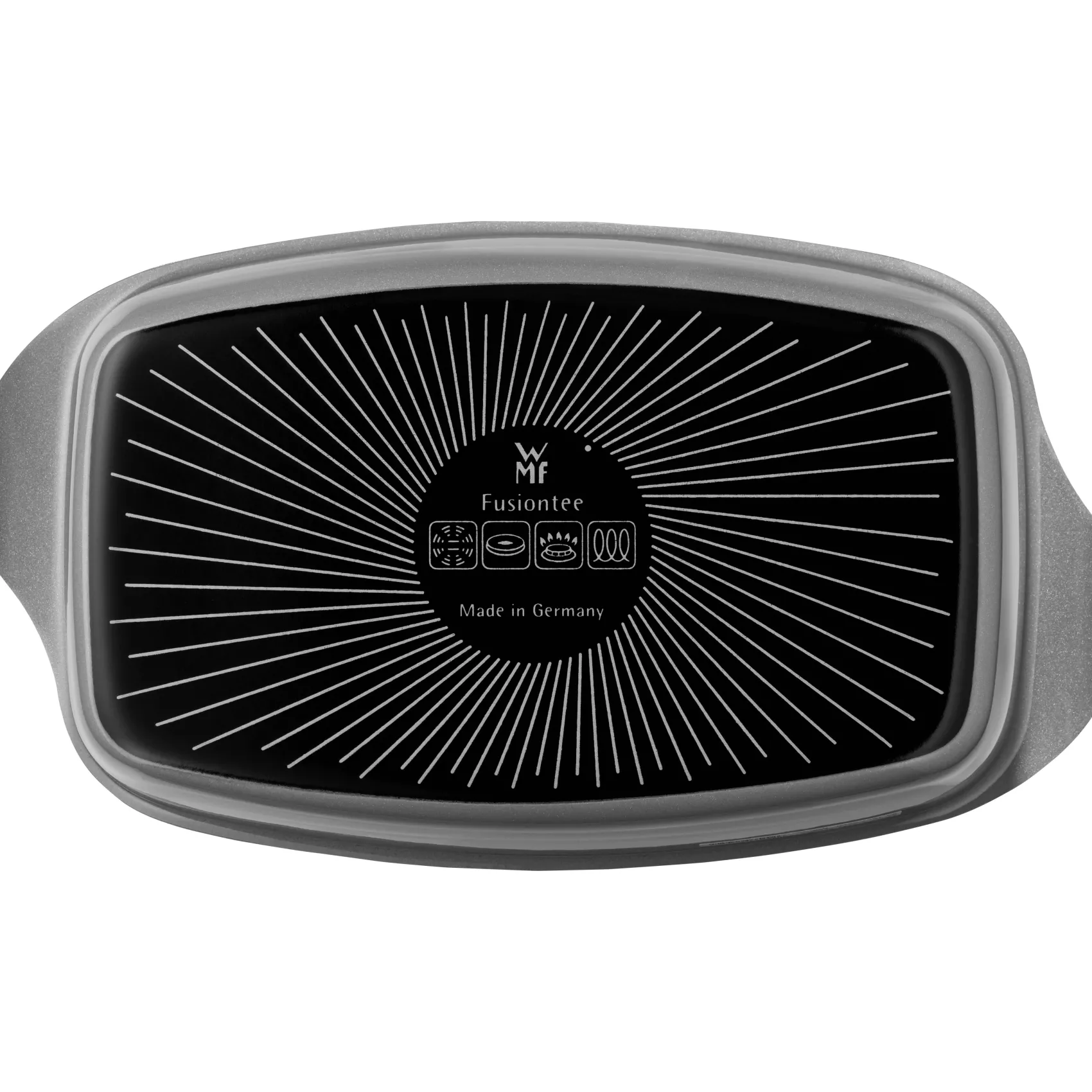 WMF Bräter & Schmortöpfe|Fusiontec Mineral Bräter mit Glasdeckel, rechteckig, 32 x 21 cm, Platinum