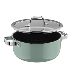 WMF Induktionstöpfe|Fusiontec Mineral Pro, Bratentopf mit Deckel, 24 cm, Eucalyptus Haze