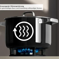 WMF Bratentöpfe|Fusiontec Mineral Pro, Bratentopf mit Deckel, 20 cm, Black