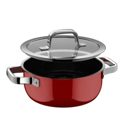 WMF Bratentöpfe|Fusiontec Mineral Pro, Bratentopf mit Deckel, 20 cm, Passion Red