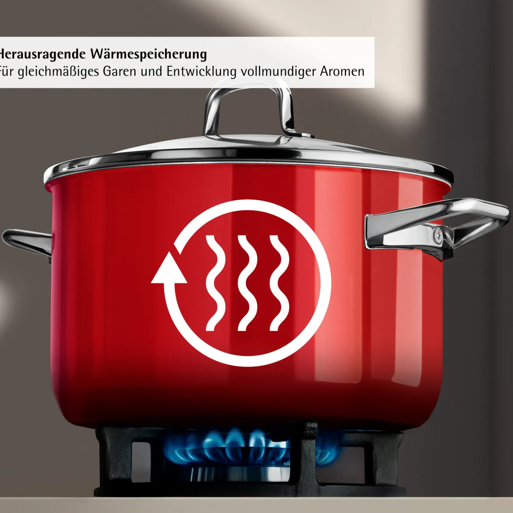 WMF Bratentöpfe|Fusiontec Mineral Pro, Bratentopf mit Deckel, 20 cm, Passion Red