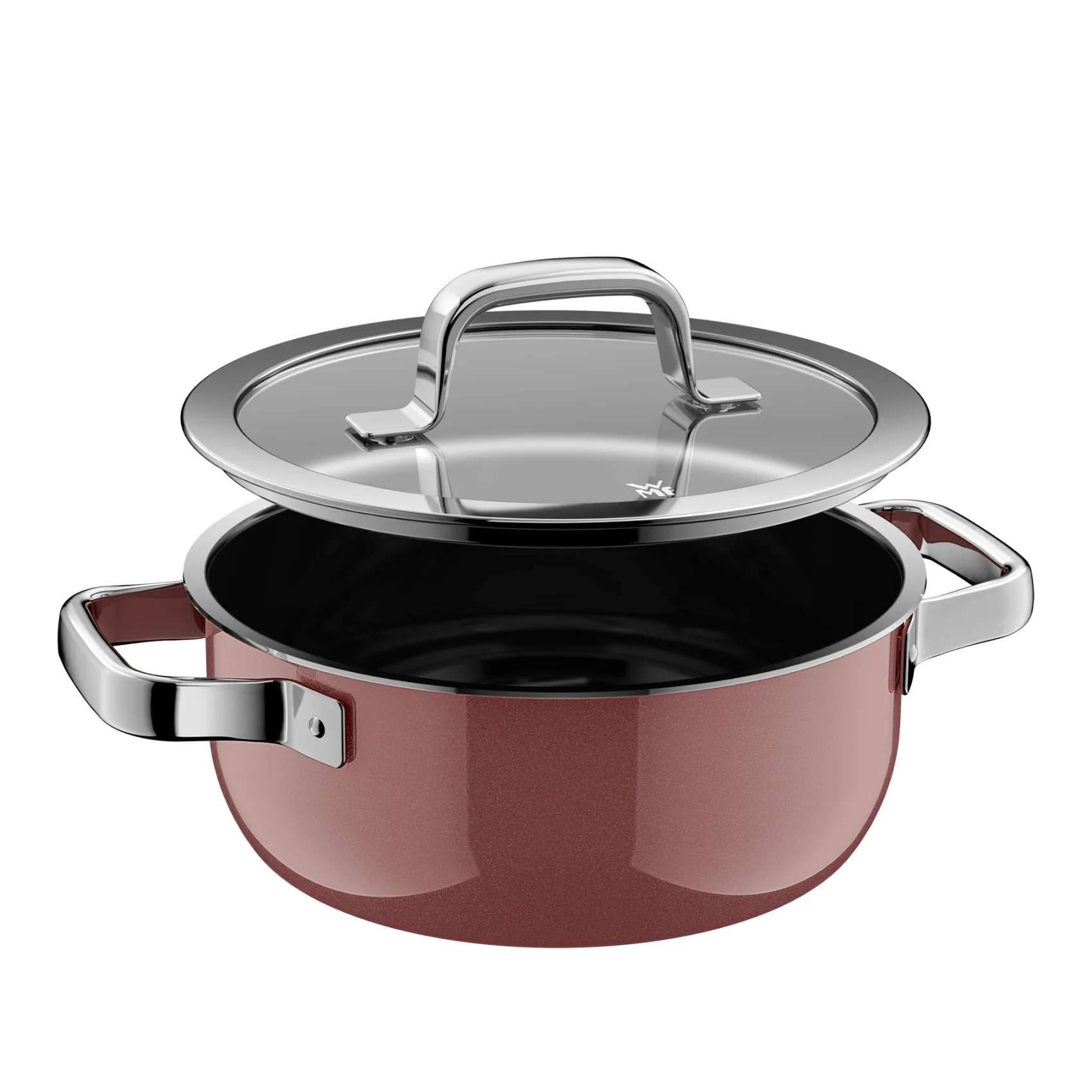 WMF Induktionstöpfe|Fusiontec Mineral Pro, Bratentopf mit Deckel, 20 cm, Rose Quartz