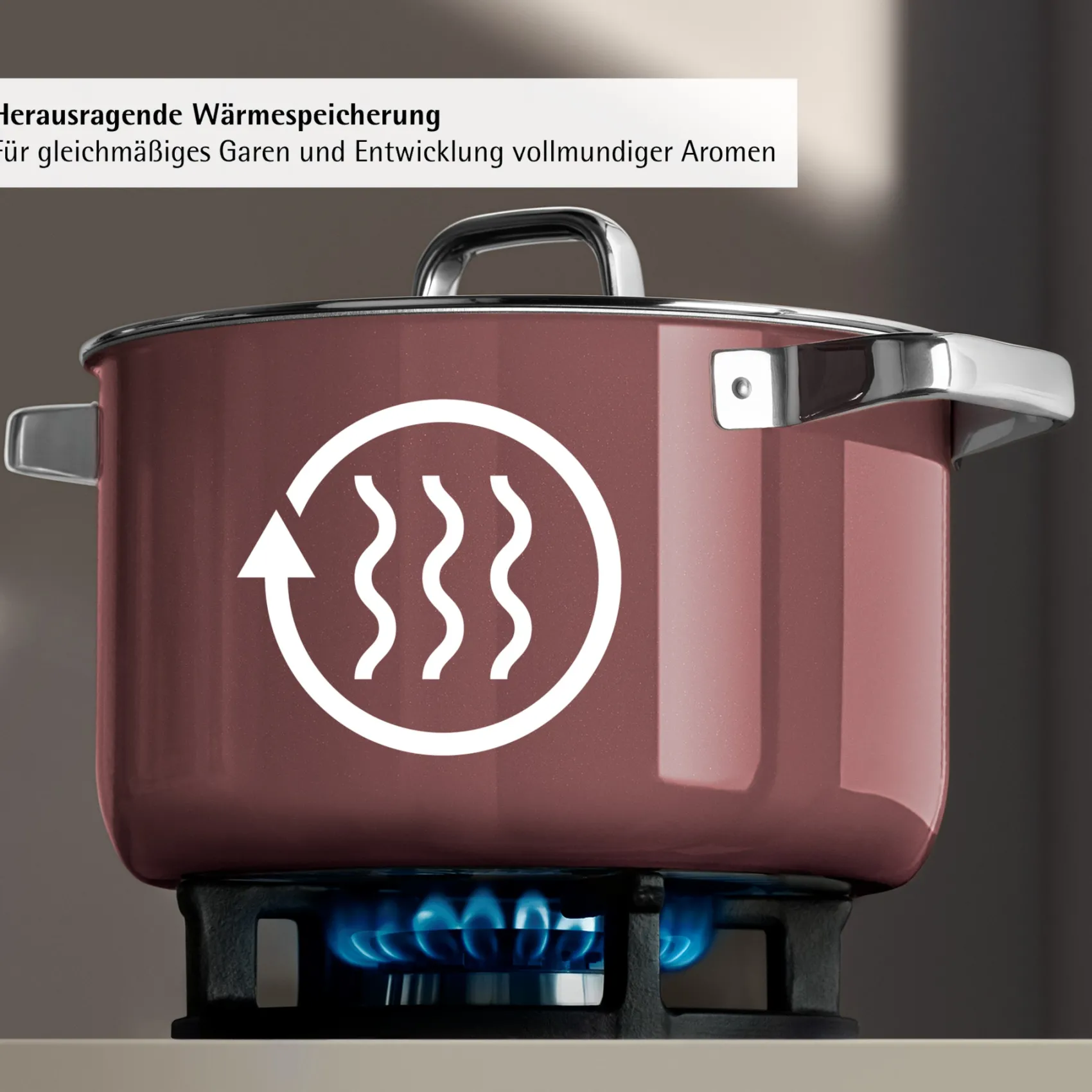 WMF Induktionstöpfe|Fusiontec Mineral Pro, Bratentopf mit Deckel, 20 cm, Rose Quartz