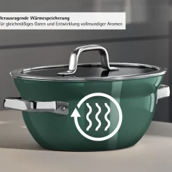 WMF Kochtöpfe|Fusiontec Mineral Pro, Kochschüssel mit Deckel, 20 cm, Eucalyptus Haze