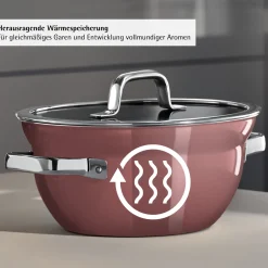 WMF Induktionstöpfe|Kochtöpfe|Fusiontec Mineral Pro, Kochschüssel mit Deckel, 20 cm, Rose Quartz