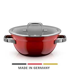 WMF Kochtöpfe|Fusiontec Mineral Pro, Kochschüssel mit Deckel, 24 cm, Passion Red