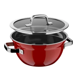 WMF Kochtöpfe|Fusiontec Mineral Pro, Kochschüssel mit Deckel, 24 cm, Passion Red