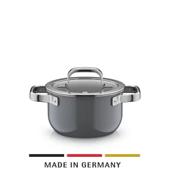 WMF Kochtöpfe|Induktionstöpfe|Fusiontec Mineral Pro, Kochtopf mit Deckel, 16 cm, Platinum