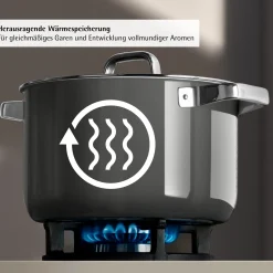 WMF Kochtöpfe|Induktionstöpfe|Fusiontec Mineral Pro, Kochtopf mit Deckel, 16 cm, Platinum