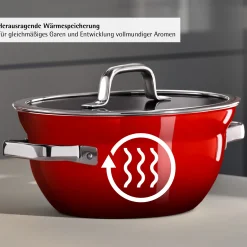 WMF Kochtöpfe|Induktionstöpfe|Fusiontec Mineral Pro, Kochschüssel mit Deckel, 20 cm, Passion Red