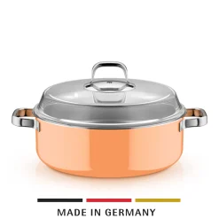 WMF Induktionstöpfe|Fusiontec Mineral Pro, Schmortopf mit Deckel, 28 cm, Papaya Orange