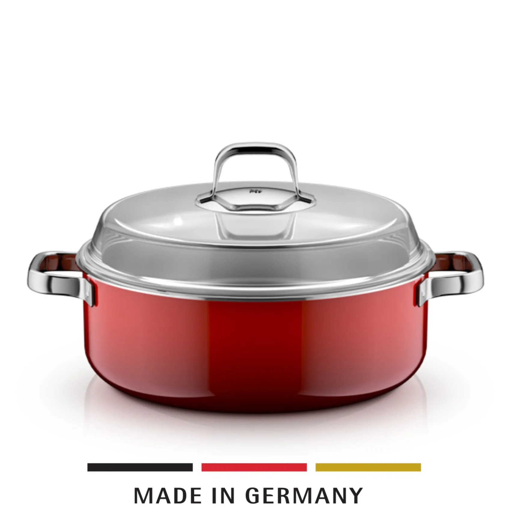 WMF Induktionstöpfe|Fusiontec Mineral Pro, Schmortopf mit Deckel, 28 cm, Passion Red