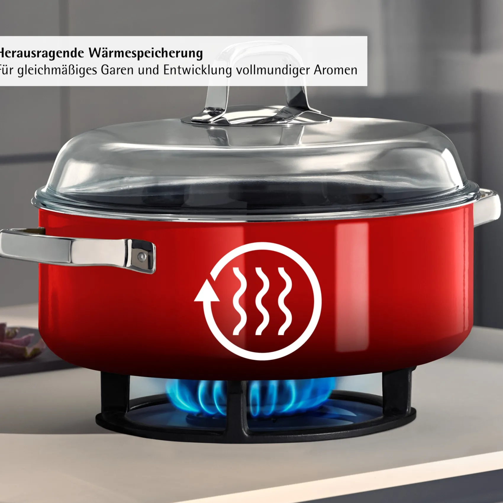 WMF Induktionstöpfe|Fusiontec Mineral Pro, Schmortopf mit Deckel, 28 cm, Passion Red