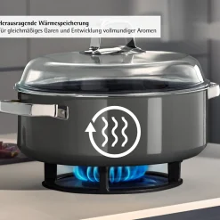 WMF Induktionstöpfe|Fusiontec Mineral Pro, Schmortopf mit Deckel, 28 cm, Platinum