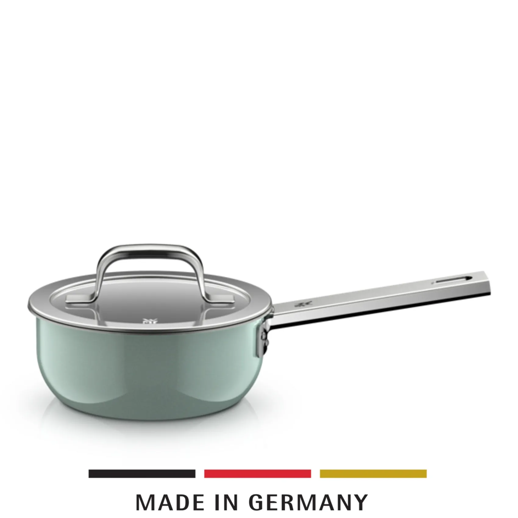 WMF Induktionstöpfe|Fusiontec Mineral Pro, Stielkasserolle mit Deckel, 16 cm, Eucalyptus Haze