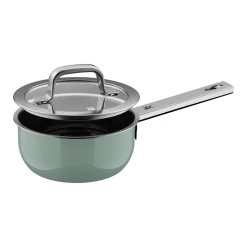 WMF Induktionstöpfe|Fusiontec Mineral Pro, Stielkasserolle mit Deckel, 16 cm, Eucalyptus Haze