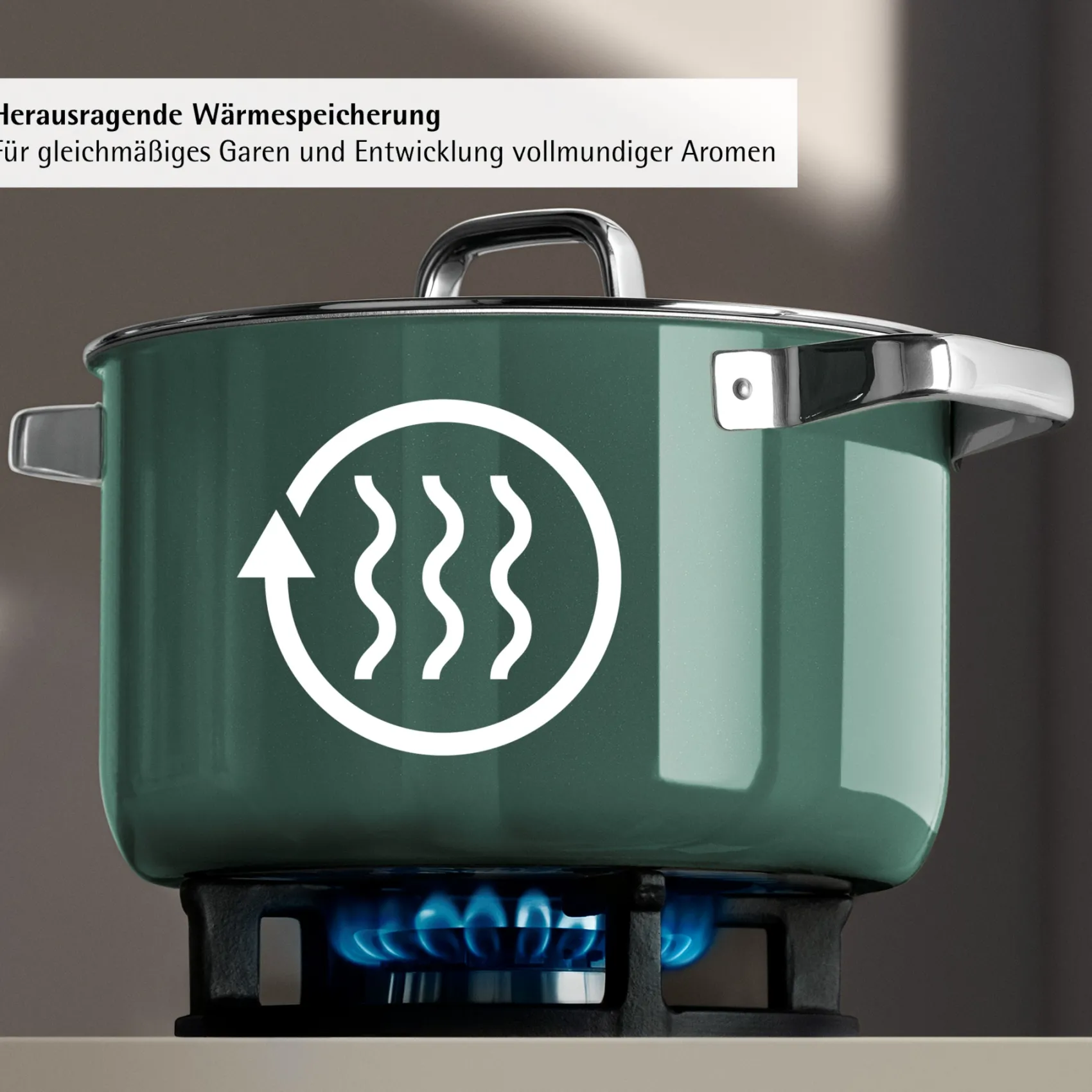 WMF Induktionstöpfe|Fusiontec Mineral Pro, Stielkasserolle mit Deckel, 16 cm, Eucalyptus Haze