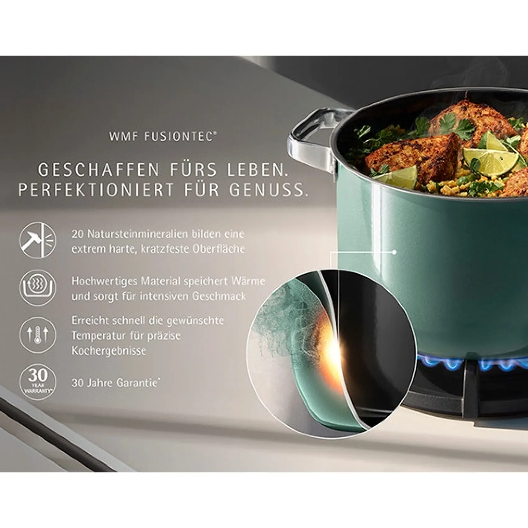 WMF Topfsets|Fusiontec Mineral Pro, Topf-Set, 4-teilig, Eucalyptus Haze
