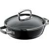 WMF Schmorpfannen|Pfannen Mit Deckel|Fusiontec Mineral Schmorpfanne mit Glasdeckel, 24 cm, Black