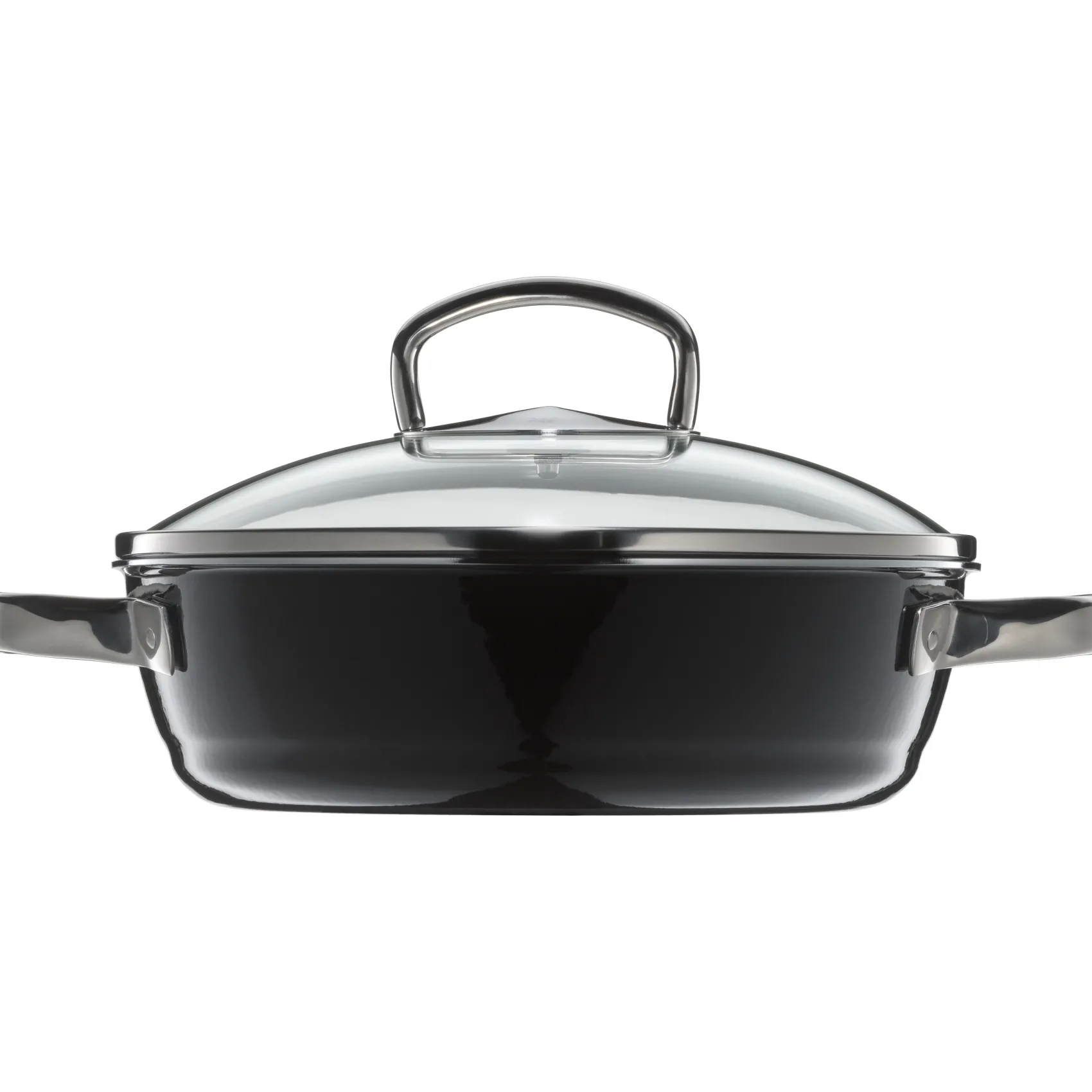 WMF Schmorpfannen|Pfannen Mit Deckel|Fusiontec Mineral Schmorpfanne mit Glasdeckel, 24 cm, Black