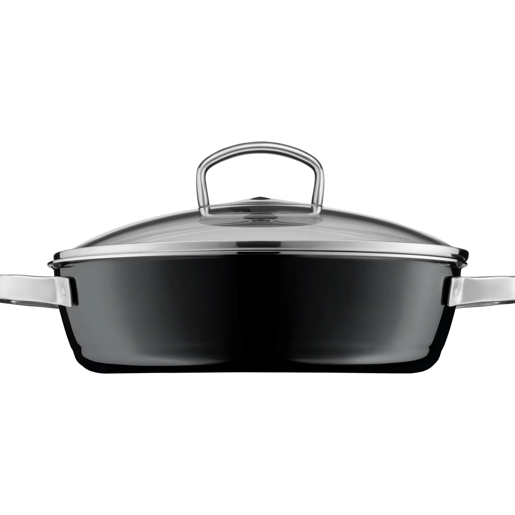 WMF Schmorpfannen|Pfannen Mit Deckel|Fusiontec Mineral Schmorpfanne mit Glasdeckel, 24 cm, Black