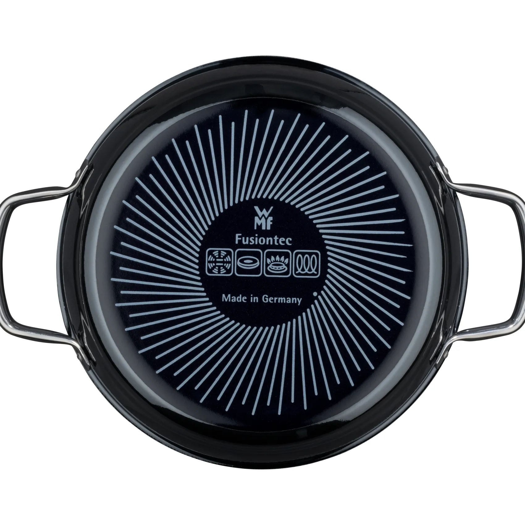 WMF Schmorpfannen|Pfannen Mit Deckel|Fusiontec Mineral Schmorpfanne mit Glasdeckel, 24 cm, Black