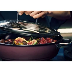 WMF Schmorpfannen|Pfannen Mit Deckel|Fusiontec Mineral Schmorpfanne mit Glasdeckel, 24 cm, Black