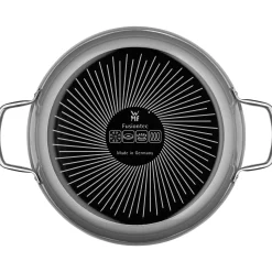 WMF Schmorpfannen|Pfannen Mit Deckel|Fusiontec Mineral Schmorpfanne mit Glasdeckel, 24 cm, Platinum