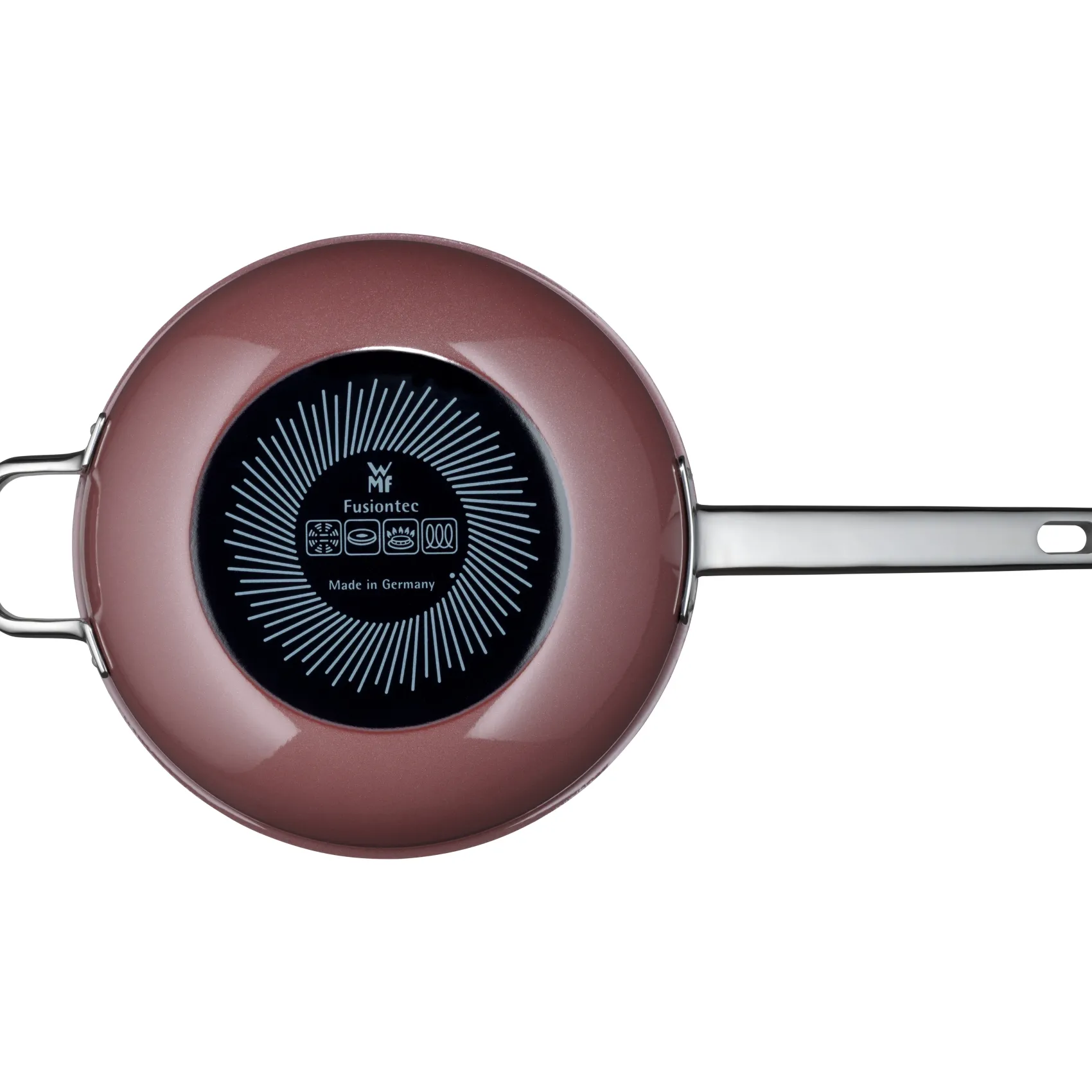 WMF Woks|Fusiontec Mineral Wok mit Glasdeckel, 28 cm, Rose Quartz