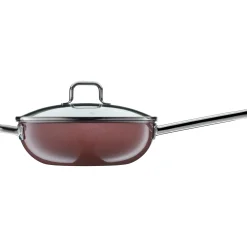 WMF Woks|Fusiontec Mineral Wok mit Glasdeckel, 28 cm, Rose Quartz