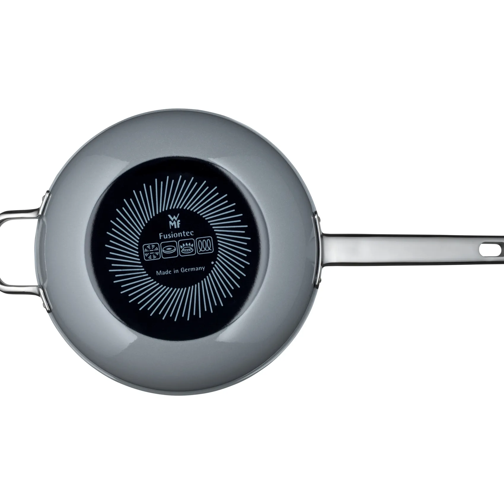 WMF Woks|Fusiontec Mineral Wok mit Glasdeckel, 28 cm, Platinum