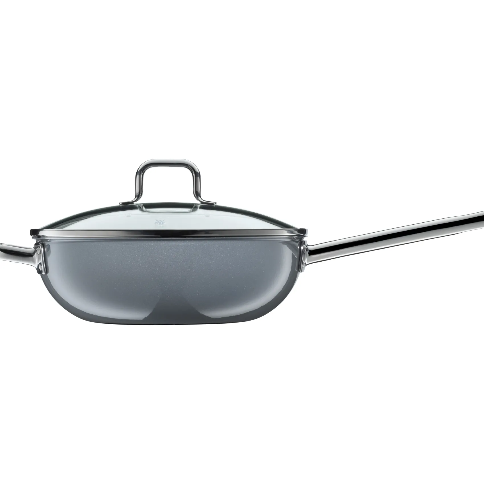 WMF Woks|Fusiontec Mineral Wok mit Glasdeckel, 28 cm, Platinum
