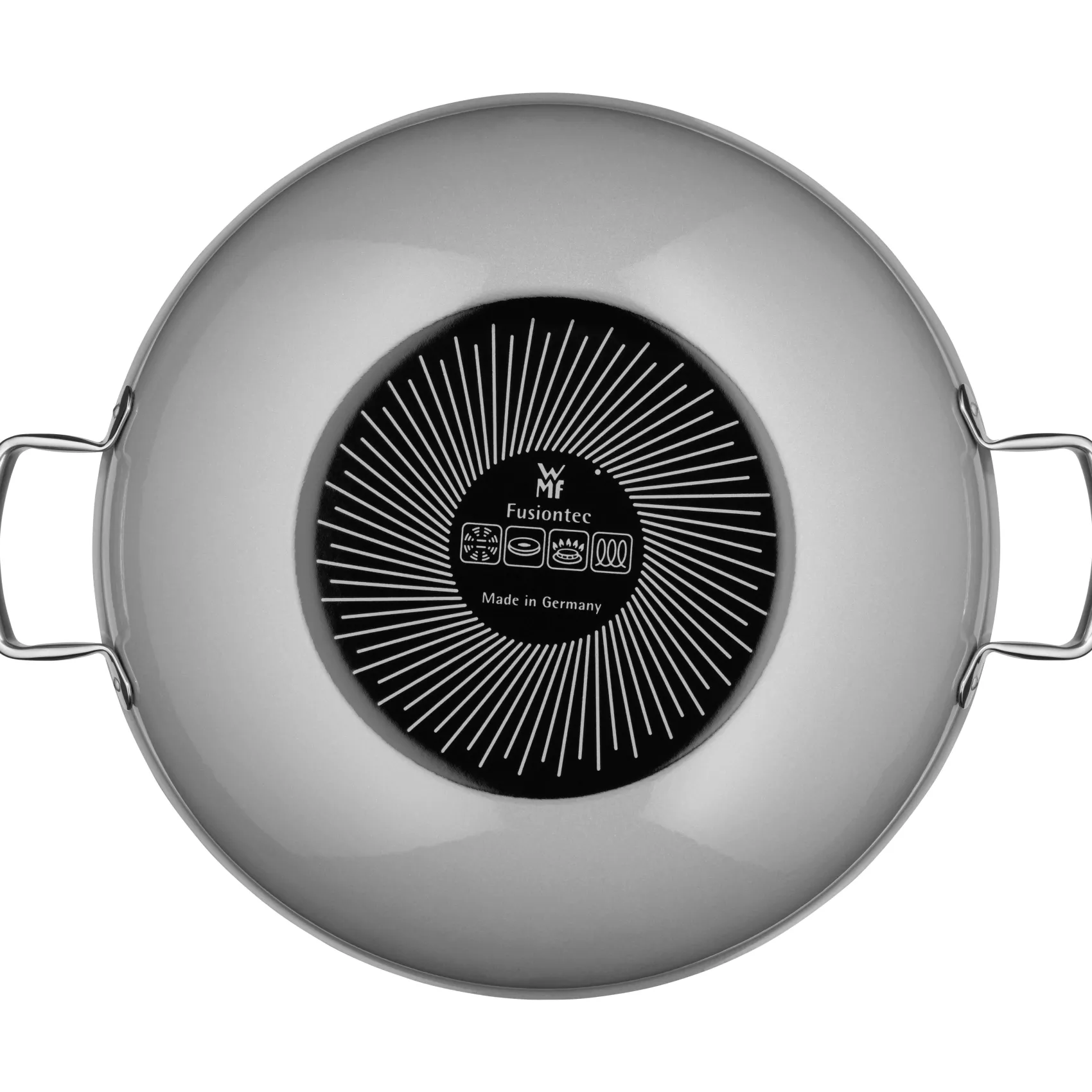 WMF Woks|Pfannen Mit Deckel|Fusiontec Mineral Wok mit Glasdeckel, 36 cm, Platinum