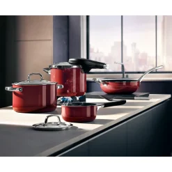 WMF Schnellkochtöpfe|Induktionstöpfe|Fusiontec Perfect Premium Schnellkochtopf, 22 cm, 6,5 l Red