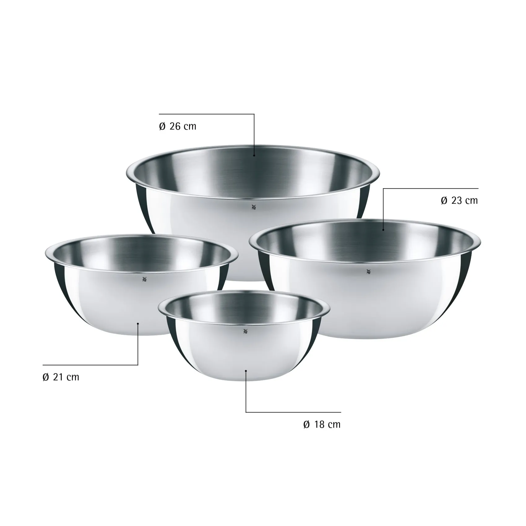 WMF Schüsseln|Gourmet Küchenschüssel-Set, 4-teilig