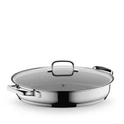 WMF Pfannen Mit Deckel|Induktionspfannen|Gourmet-/Fischpfanne mit Glasdeckel, oval, 38 x 26 cm