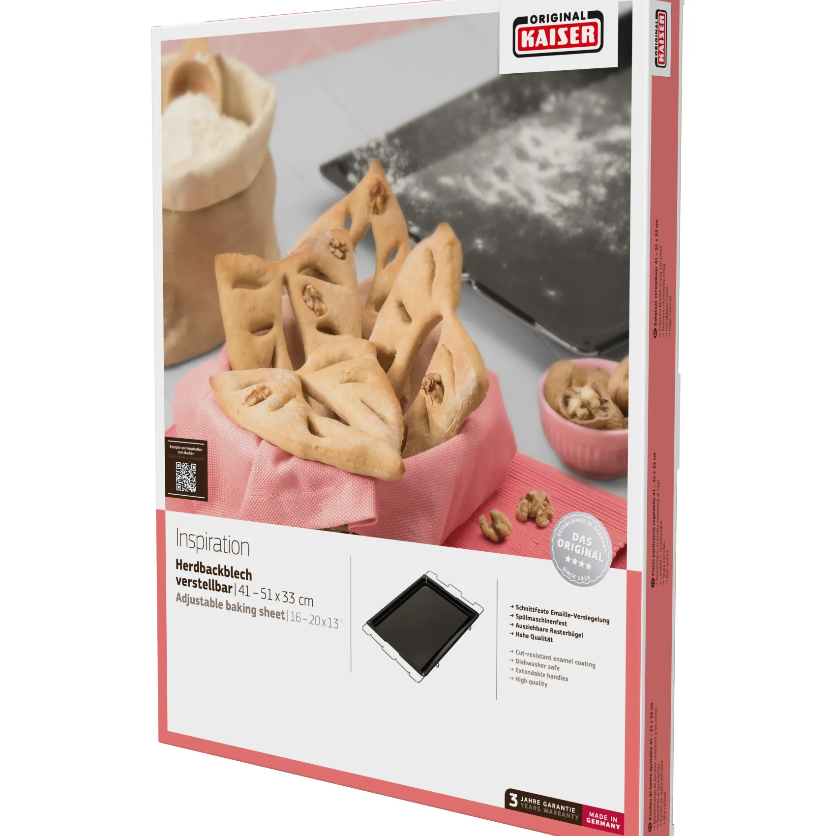 WMF Backbleche|KAISER Inspiration Herdbackblech verstellbar, 41-51 x 33 cm
