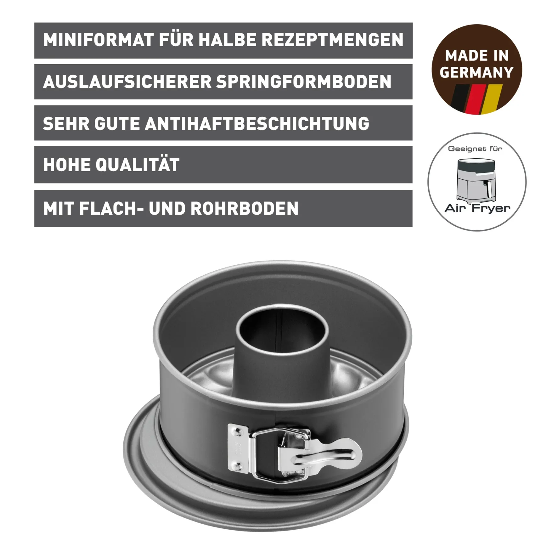 WMF Backformen|KAISER Inspiration Mini Springform mit Rohrboden, 18 cm